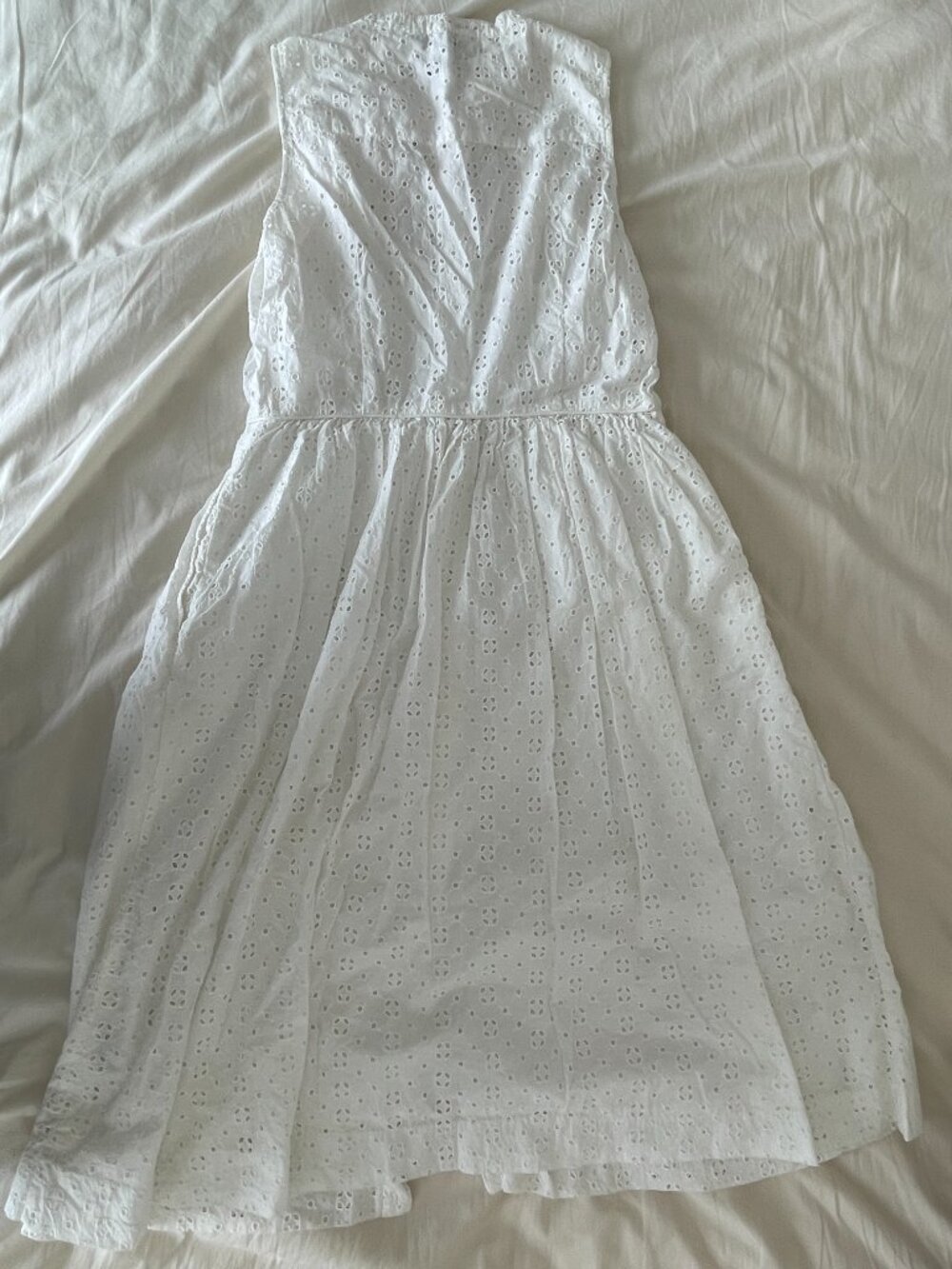 Jcrew Sleeveless Button Down White Dress in Size 6 - Picture 7 of 11